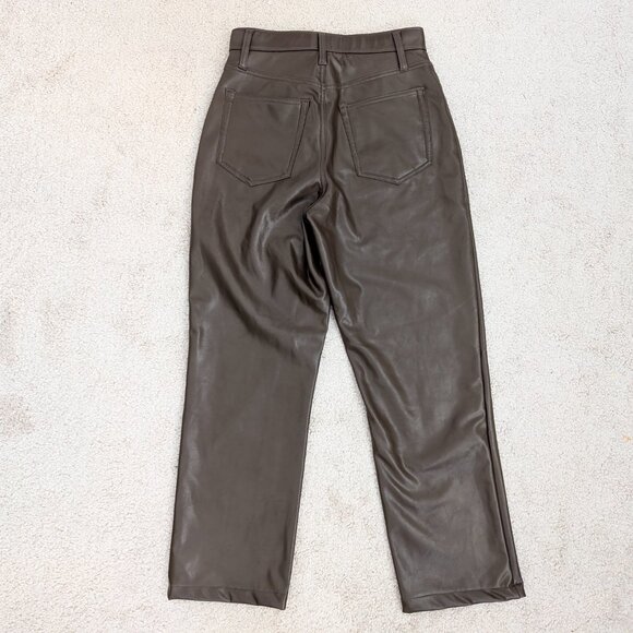NWT Abercrombie Curve Love 90's Straight Ultra High Rise Vegan Leather Pant - Picture 7 of 7